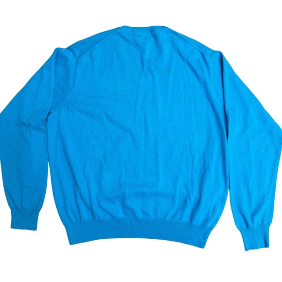 Peter Millar BlueV-Neck Cotton Cashmere Blend Sweater SZ XL Luxury Preppy - Picture 6 of 6